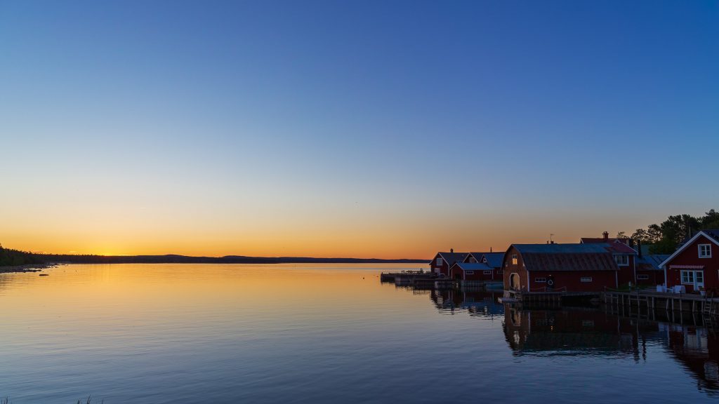 Solnedgång på Rönnskär, Stocka. 